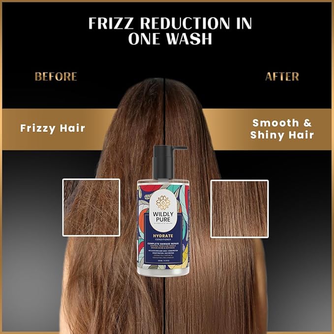 Wildly Pure Natural Conditioner for Dry & Frizzy Hair | Deep Conditioning & Smoothening - 300 Ml