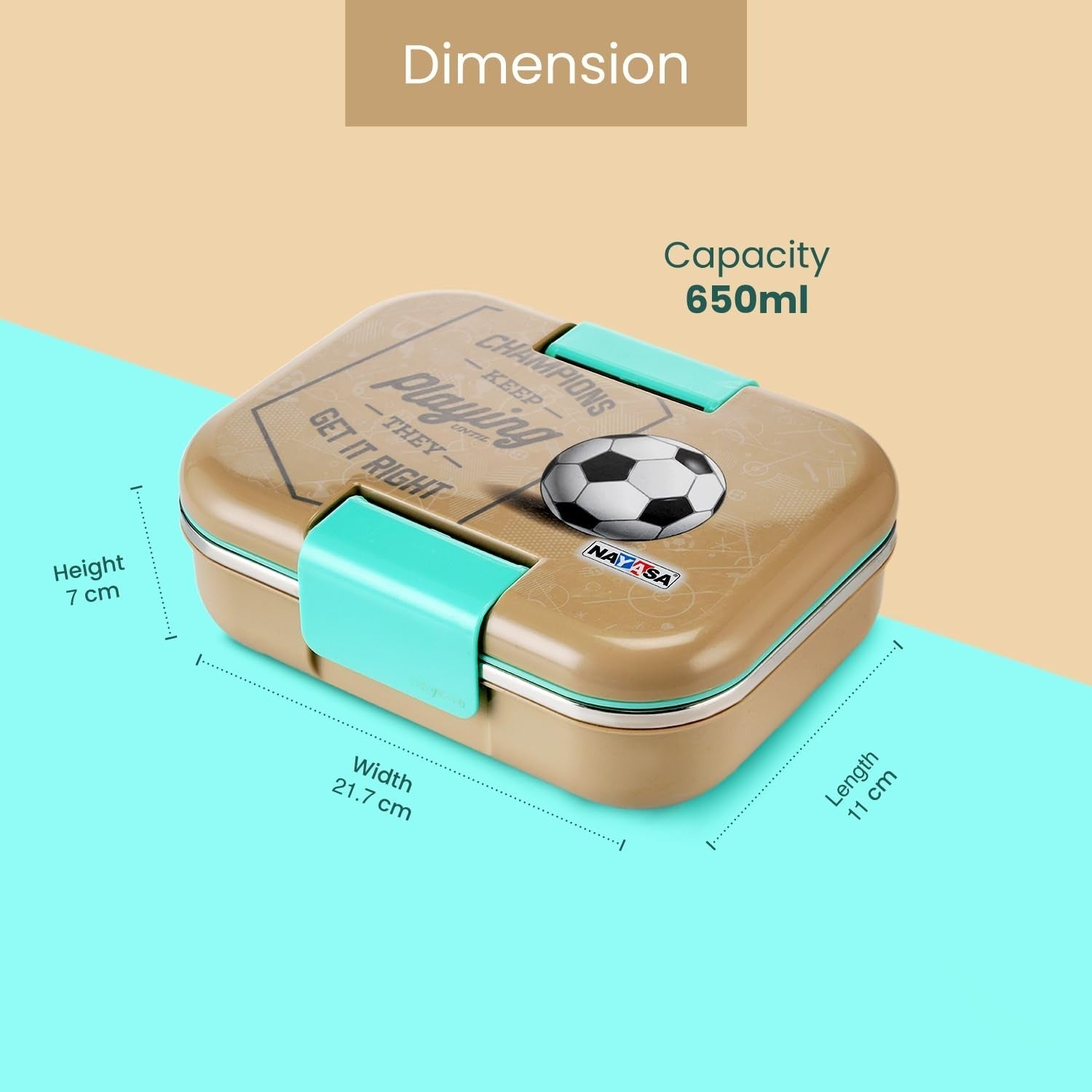 Nayasa Marco Big Insulated 2-Compartment Stainless Steel Lunch Box