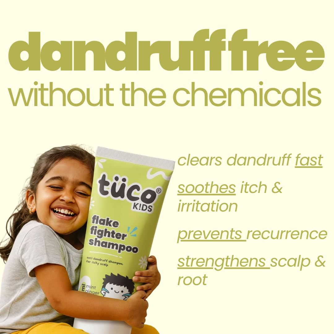 TuCo® Kids Flake Fighter Anti Dandruff Shampoo | Dry & Itchy Scalp | Paraben & SLS Free |100ml (pack of 1)