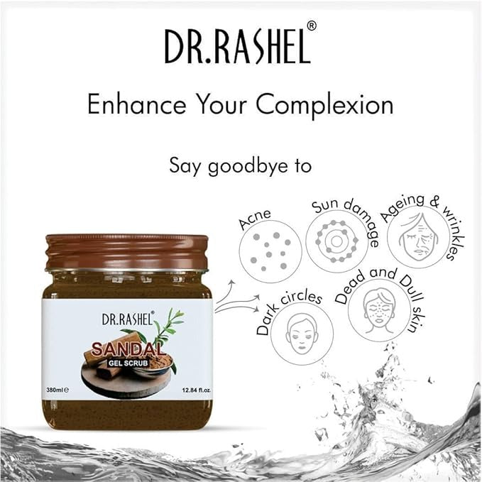 Dr.Rashel Sandal Gel Face & Body Scrub For Men and Women - 380 ml