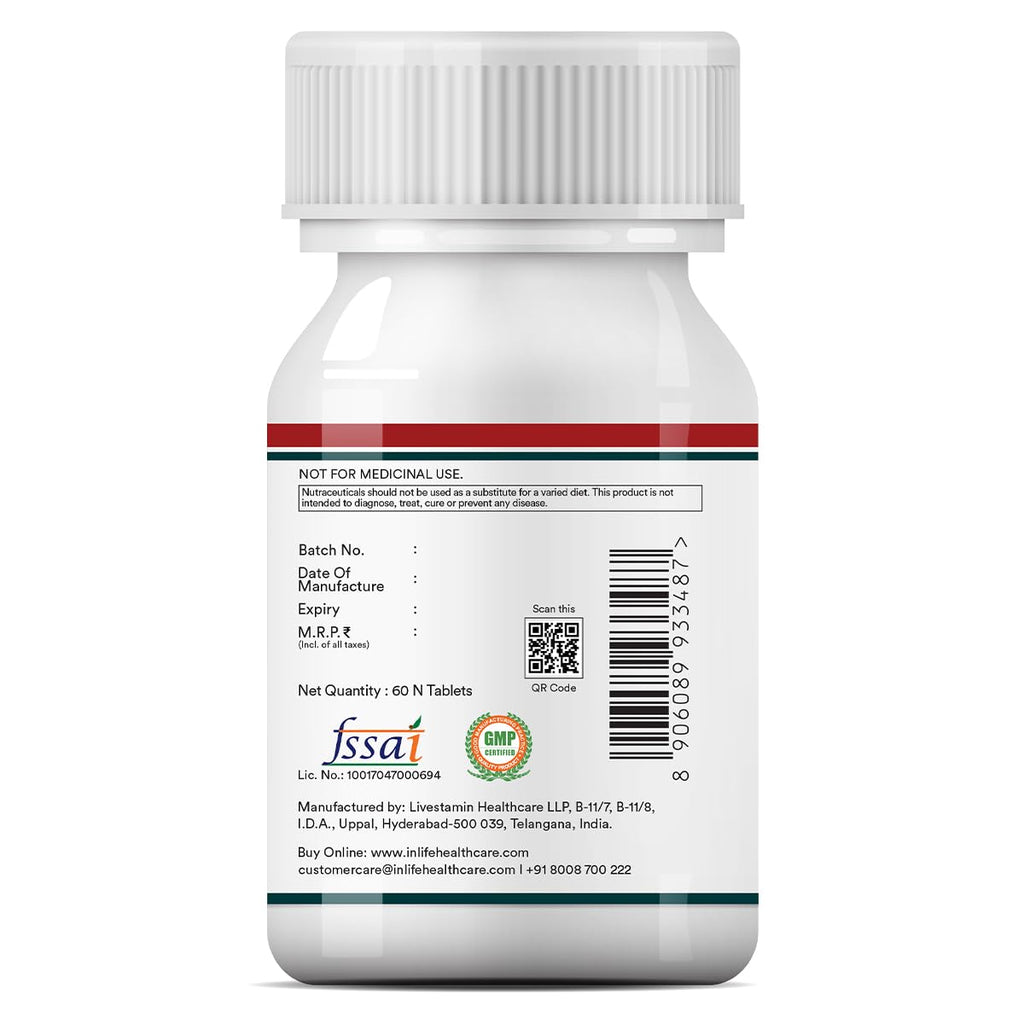 INLIFE Multivitamin Tablets for Men | Enriched with Zinc, Vitamin C, Vitamin D3, and Essential Minerals | Supports Energy, Stamina, and Immunity | Overall Health & Wellness - 60 Tablets