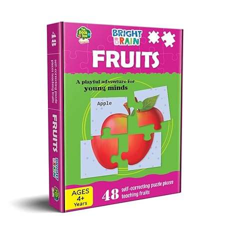 The Book Tree Bright Brain Fruits 48 Piece Jigsaw Puzzle for Preschoolers Educational Toy for Learning