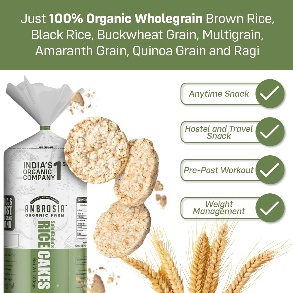 Ambrosial Organic Multigrain Rice Cakes - 100gms