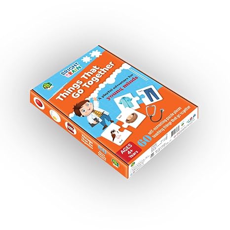 The Book Tree Bright Brain Things That Go Together 60 (30 Sets) Piece Jigsaw Puzzle for Preschoolers