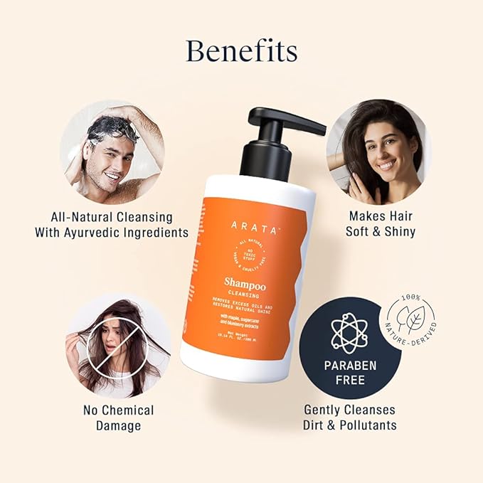 Arata Natural Oil Control Cleansing Shampoo - 300 ml