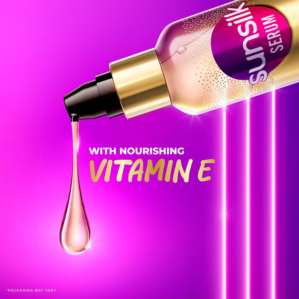 Sunsilk Super Shine Hair Serum For Dry frizzy Hair, Vitamin E Nourishment, 48 hour frizz free, non-sticky, 100ml