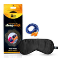 FOM (Friends of Meditation) Friends of Meditation 100% Mulberry Silk Eye Mask, Super Smooth Sleep Mask And Blind Fold (Black + Earplug Combo)