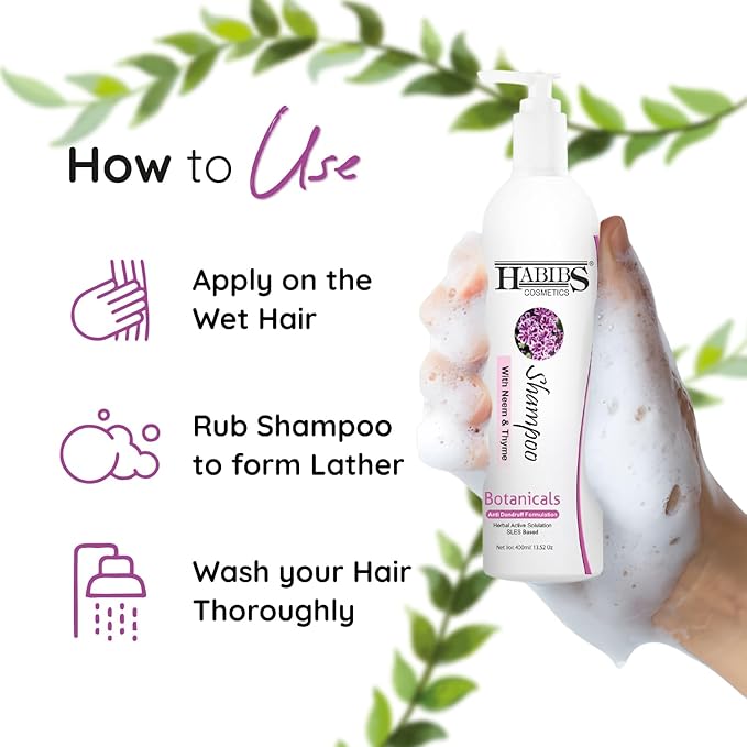 Habibs Cosmetics Professional Anti-Dandruff Shampoo With Neem Tulsi & Thyme