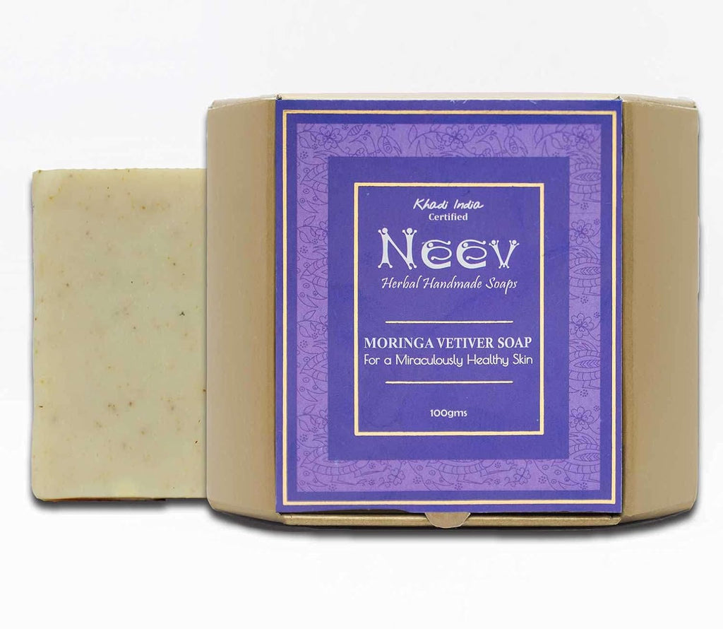 Neev Herbal Handmade Soaps Moringa Vetiver Soap - 100 gms (Pack of 2)