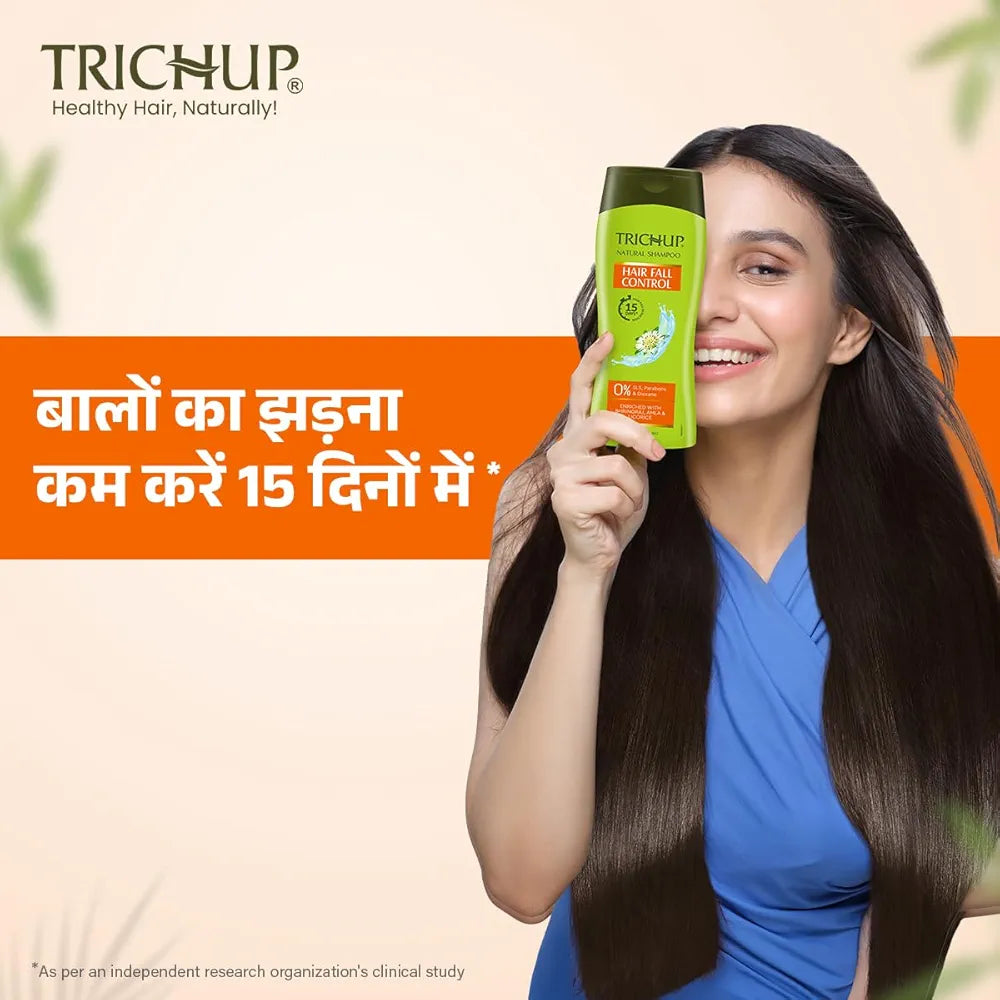 Trichup Hair Fall Control Herbal Shampoo Enriched Amla, Licorice & Bhringaraj - Help to Reduce Hair Fall & Thinning Hair