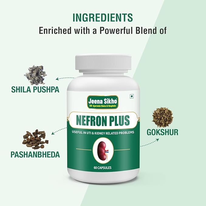 Jeena Sikho Nefron Plus | Herbal Kidney Wellness Capsules - 60 Caps