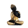 Ecraftindia Handcrafted Thinking Buddha Polyresin Statue | Golden and Black