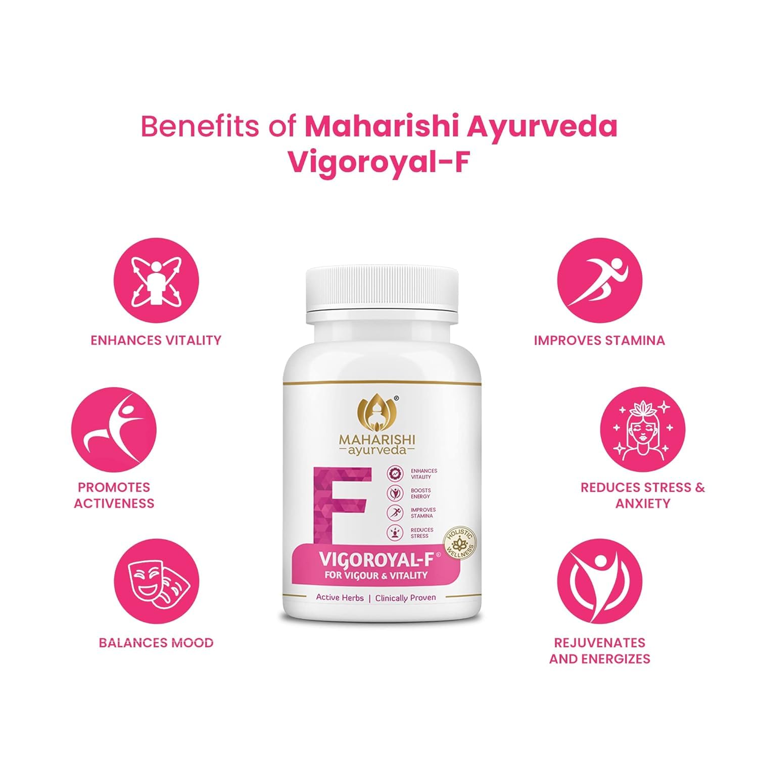 Maharishi Ayurveda Vigoroyal F - Ayurvedic Revitaliser for Women | Supports Reproductive Health| Made with Time-tested Herbs | 60 Tablets