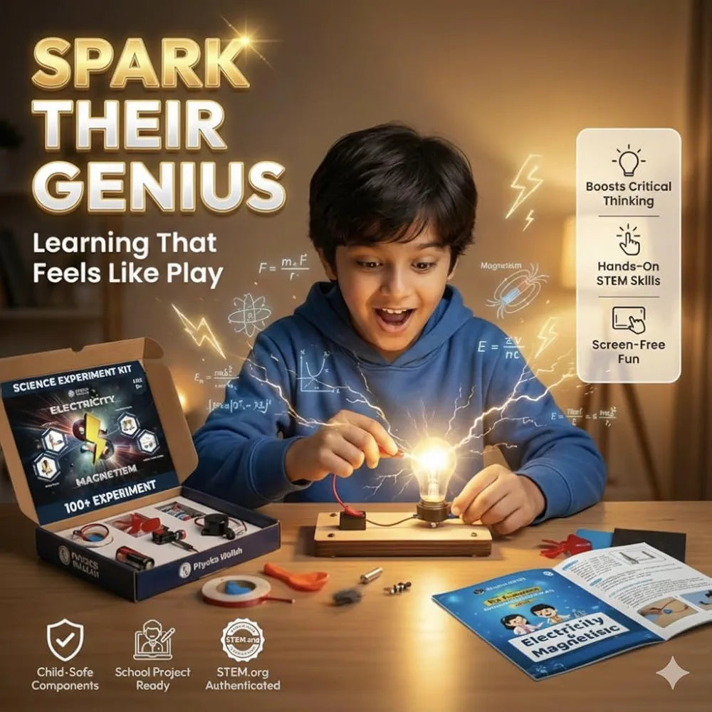 PW Electricity & Science Experiment Kit for Kids 100+ Hands-On Electricity & Magnetism Experiments Kit Ages 7-14