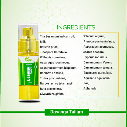 KBK Herbals Dasnga Tailam Penis Growth Oil Pure Ayurvedic and Natural - 30 ml