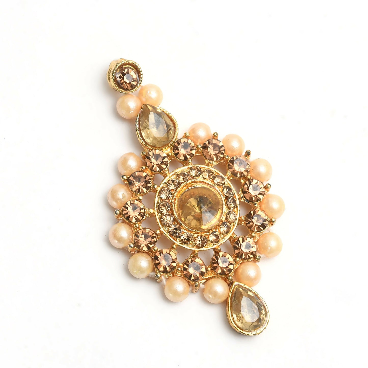 Mominos Fashion Johar Kamal Gold-Polished Brass Finish Kundan/Stone Choker For Women (Golden)