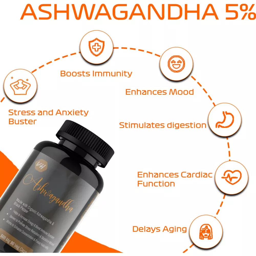 Vitaminhaat Ashwagandha Ext 5% HPLC 500 Mg Capsules - 90 caps