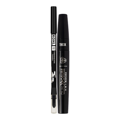 PAC Studio Longlasting Kohl Pencil Black + Dual Xposure Mascara - 01 Black Combo