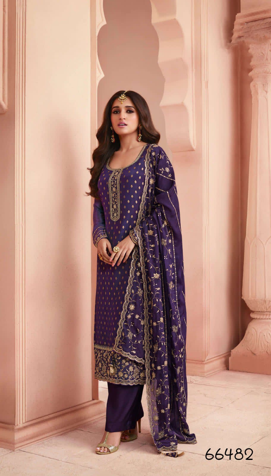 Anaita Royal Blue Dola Jacquard Silk Sequin Embroidered Salwar Suit