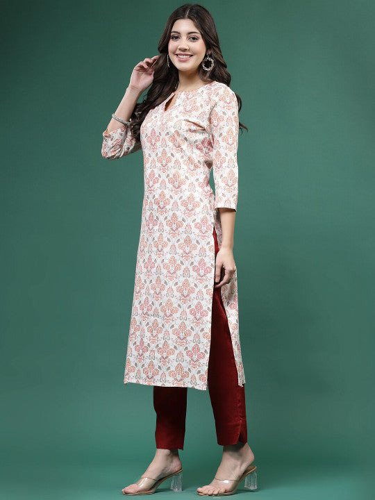 Sangria Printed Straight Kurtas