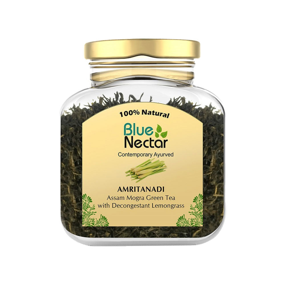 Blue Nectar Amritanadi Assam Mogra Green Tea with Decongestant Lemongrass