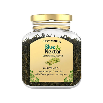 Blue Nectar Amritanadi Assam Mogra Green Tea with Decongestant Lemongrass