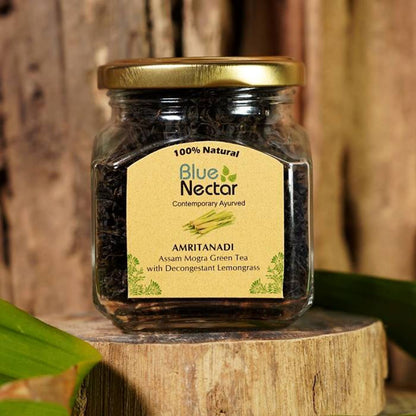 Blue Nectar Amritanadi Assam Mogra Green Tea with Decongestant Lemongrass