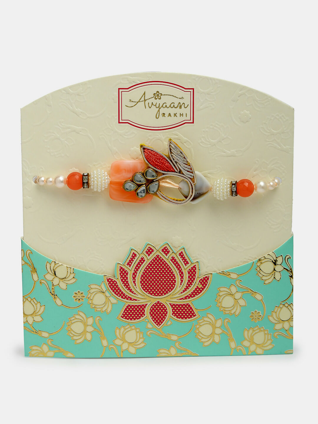 NVR Men Set of 2 Multicolor Stone-Studded Rakhi With Roli Chawal