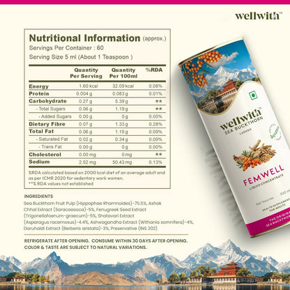 Wellwith Sea Buckthorn Femwin (Femwell) Ayurvedic Juice