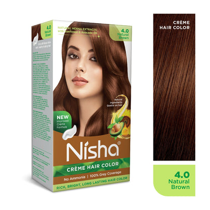 Nisha Creme Hair Color for Women - Natural Brown