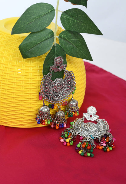 Mominos Fashion Johar Kamal Beautiful Jhumkas With Maang Tikka