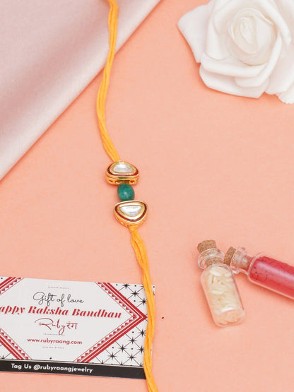 Designer kundan Rakhi - Ruby Raang