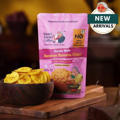 Sweet Karam Coffee Nendran Banana Chips - Rock Salt (Fasting Special)