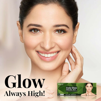 VLCC Salon Series Insta Glow Facial Kit (6 Facials) For Premature Ageing, Youthful Glow Facial Kit