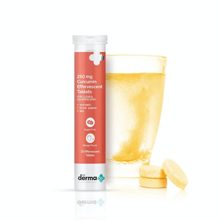 The Derma Co 250 mg Curcumin Effervescent Tablets For Clear & Glowing Skin - 20 tabs