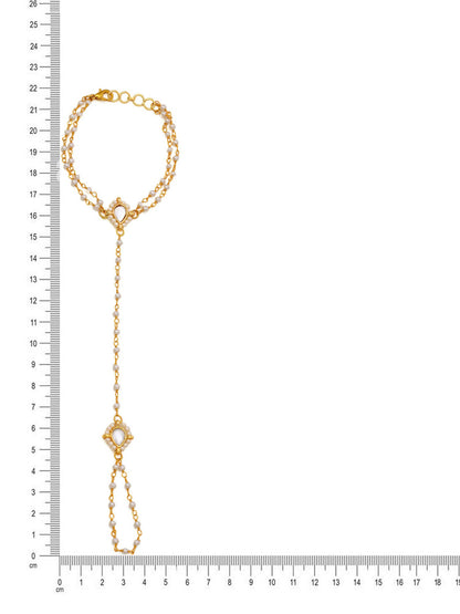 Ruby Raang Gold Kundan Haath Phool