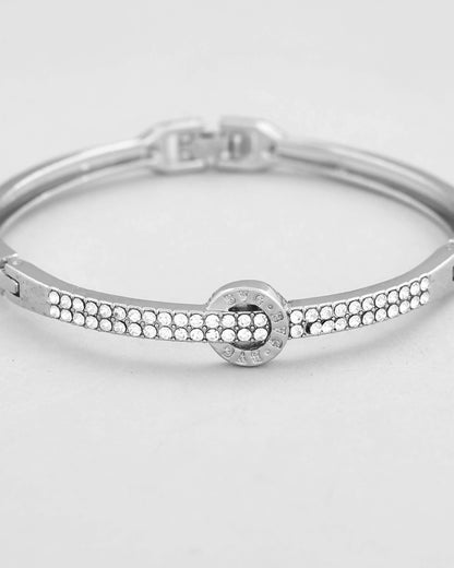 VOJ Silver Plated AD Crystals Studed Bracelet