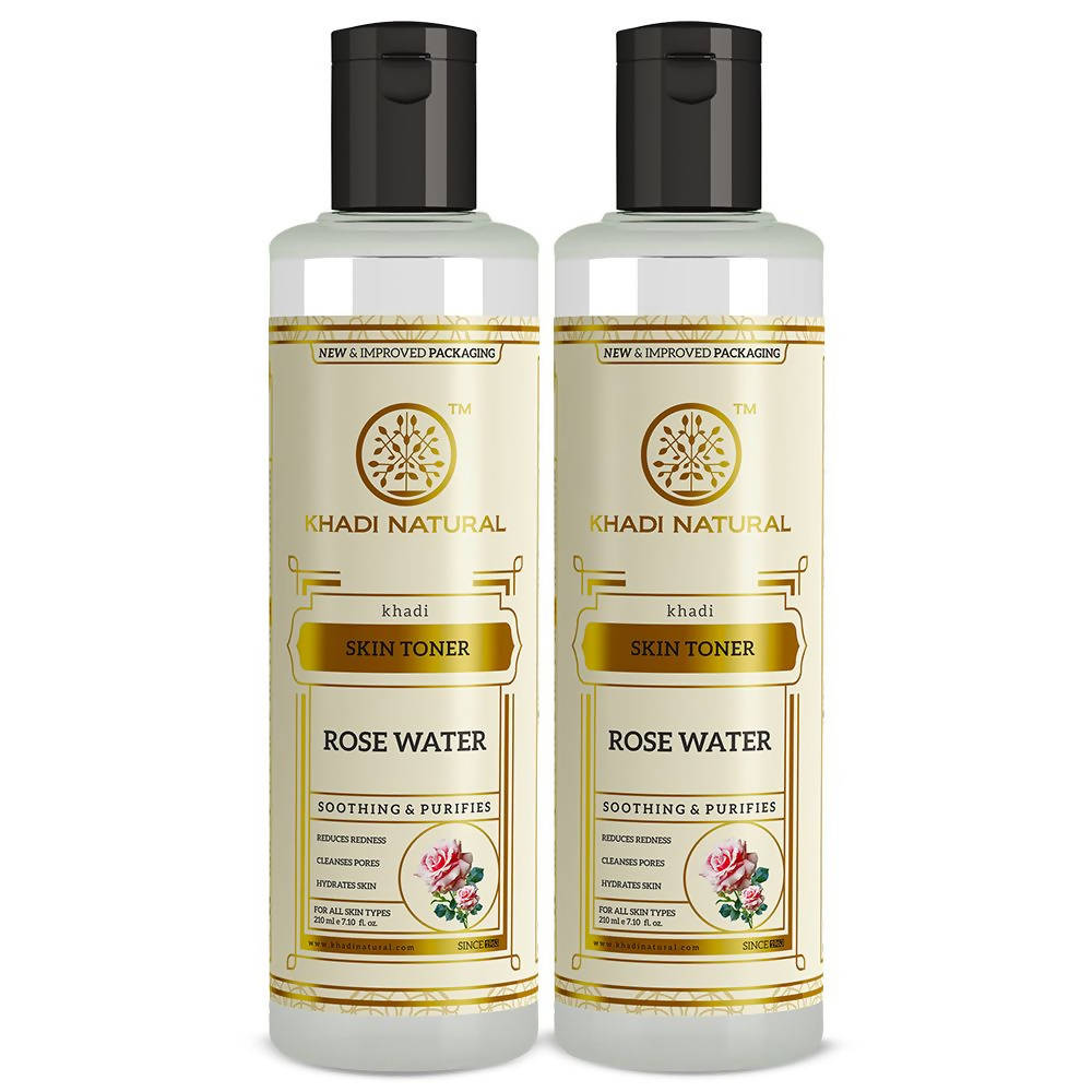 Khadi Natural Rose Water Toner - 210 ml - Pack of 2