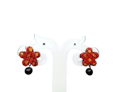 Terracotta Star Studs With Drops
