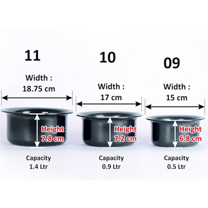 Sumeet Aluminium Hard Anodised Tope (9-11), Non-Stick