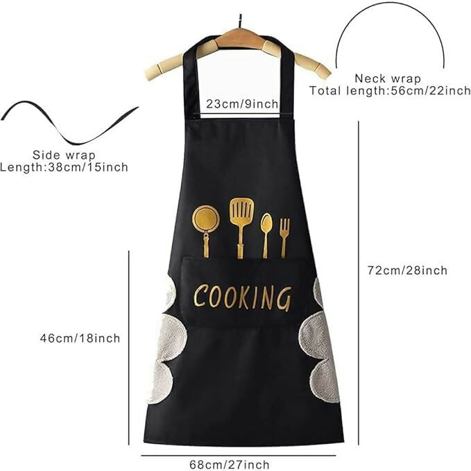 Klimet Waterproof Kitchen Apron For Women-Black