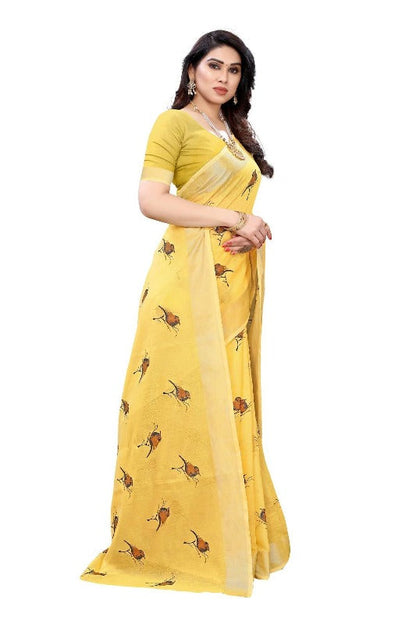 Vamika Yellow Chanderi Designer Saree (SERIN YELLOW)