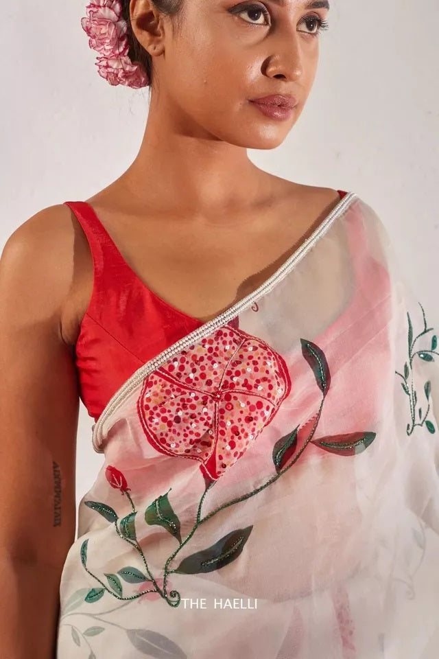 Heavy Soft Tabby Organza Saree – Elegant, Luxurious & Delicate