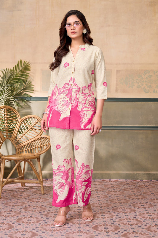 Anaita Pink Stylish Readymade Co-Ords Set