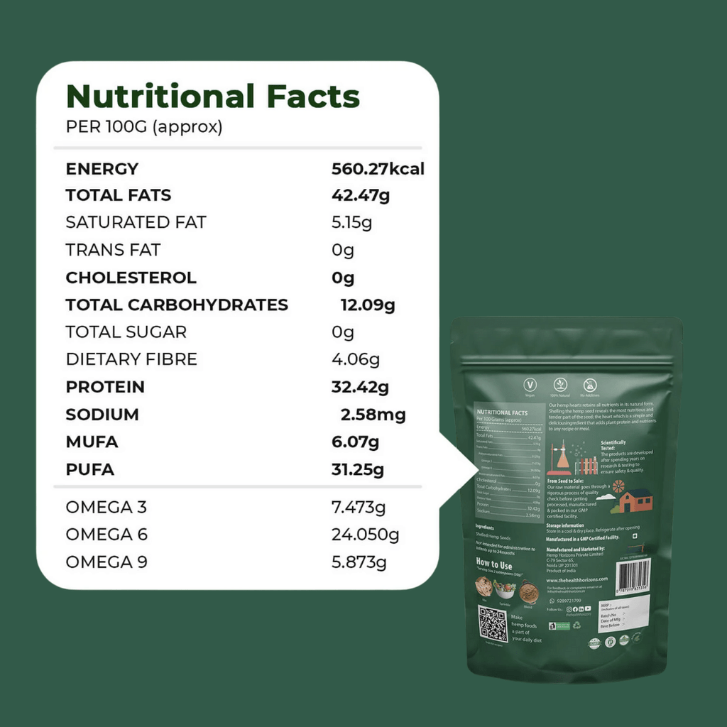Health Horizons Hemp Hearts - 125 gms