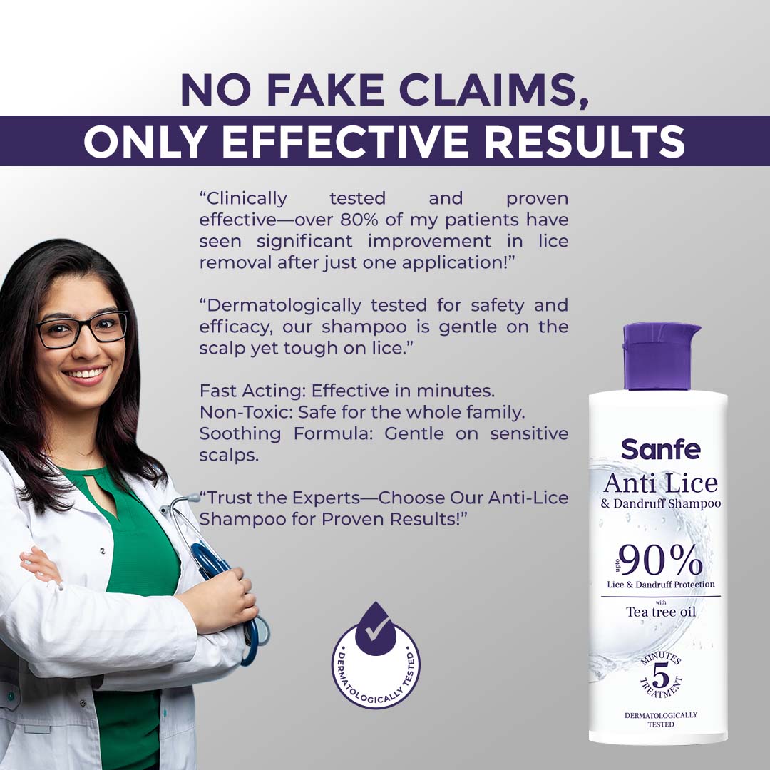 Sanfe Anti Lice and Dandruff Shampoo - 100 ml