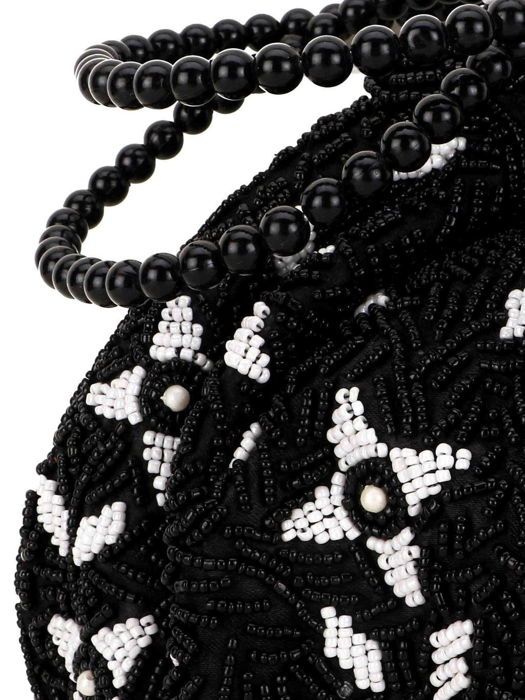 Dangle Abstract Embellished Faux Silk Potli Bag