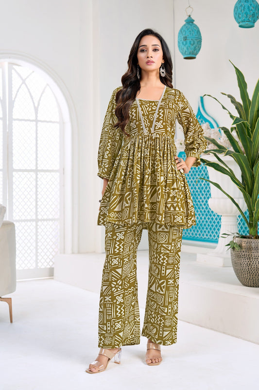 Anaita Yellow Stylish Readymade Co-Ords Set