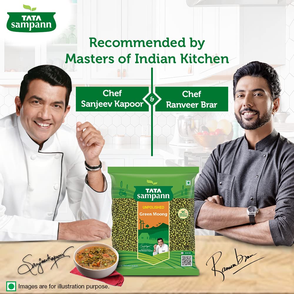 Tata Sampann Unpolished Green Moong Dal (Whole), 500g