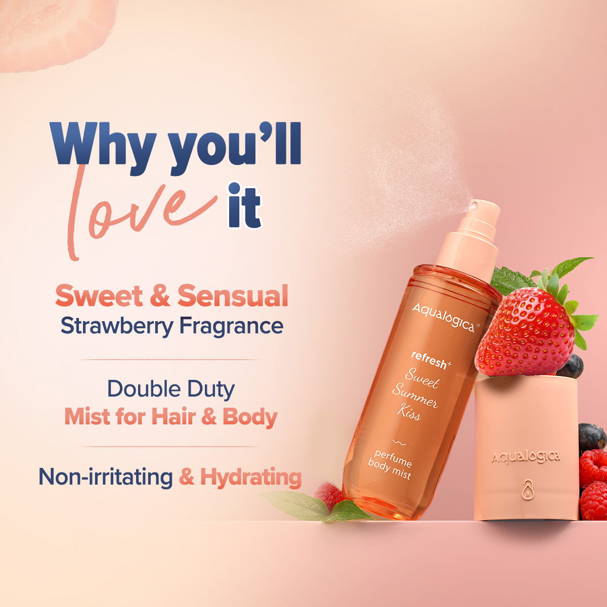 Aqualogica Refresh+ Sweet Summer Kiss Perfume Body Mist - 150 ml